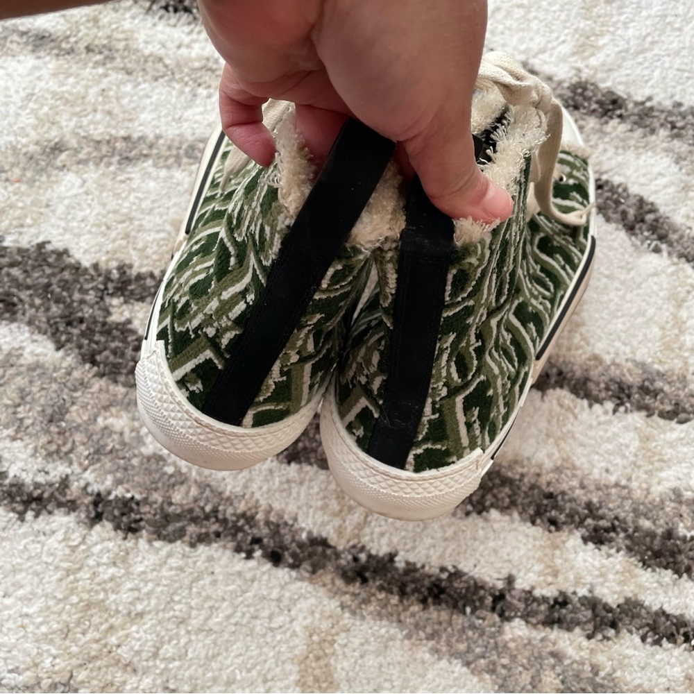 Men’s Dior B23 High Top Sneakers Green & White Oblique Tapestry - Picture 14 of 15